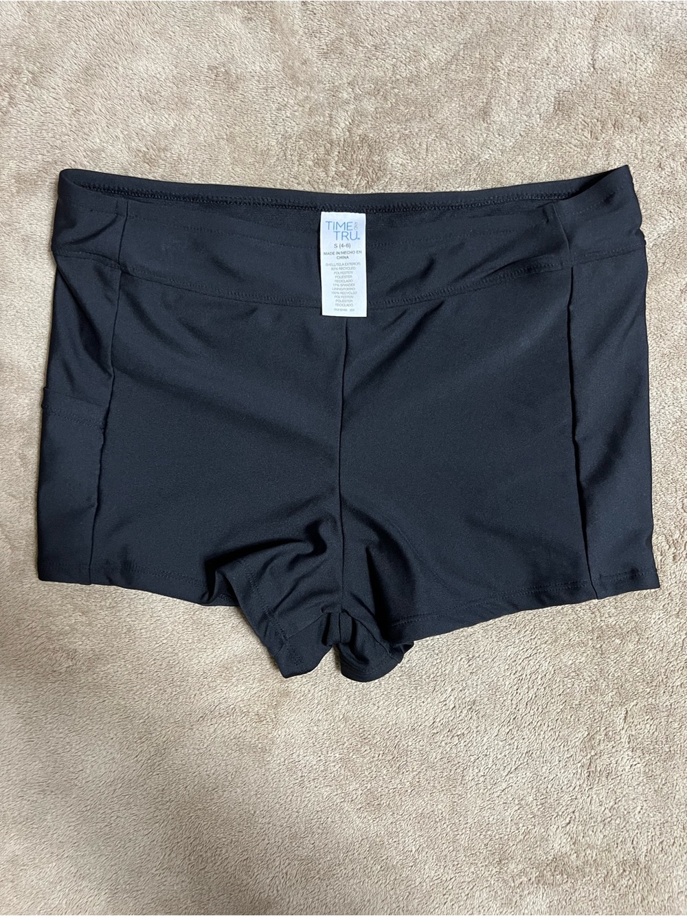 Time and Tru Black Women's Bike/Swim Shorts